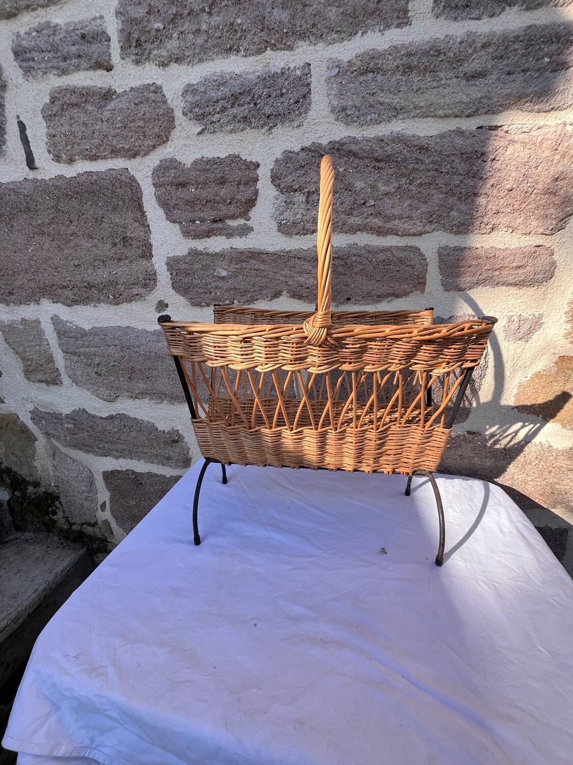 Wicker magazine rack