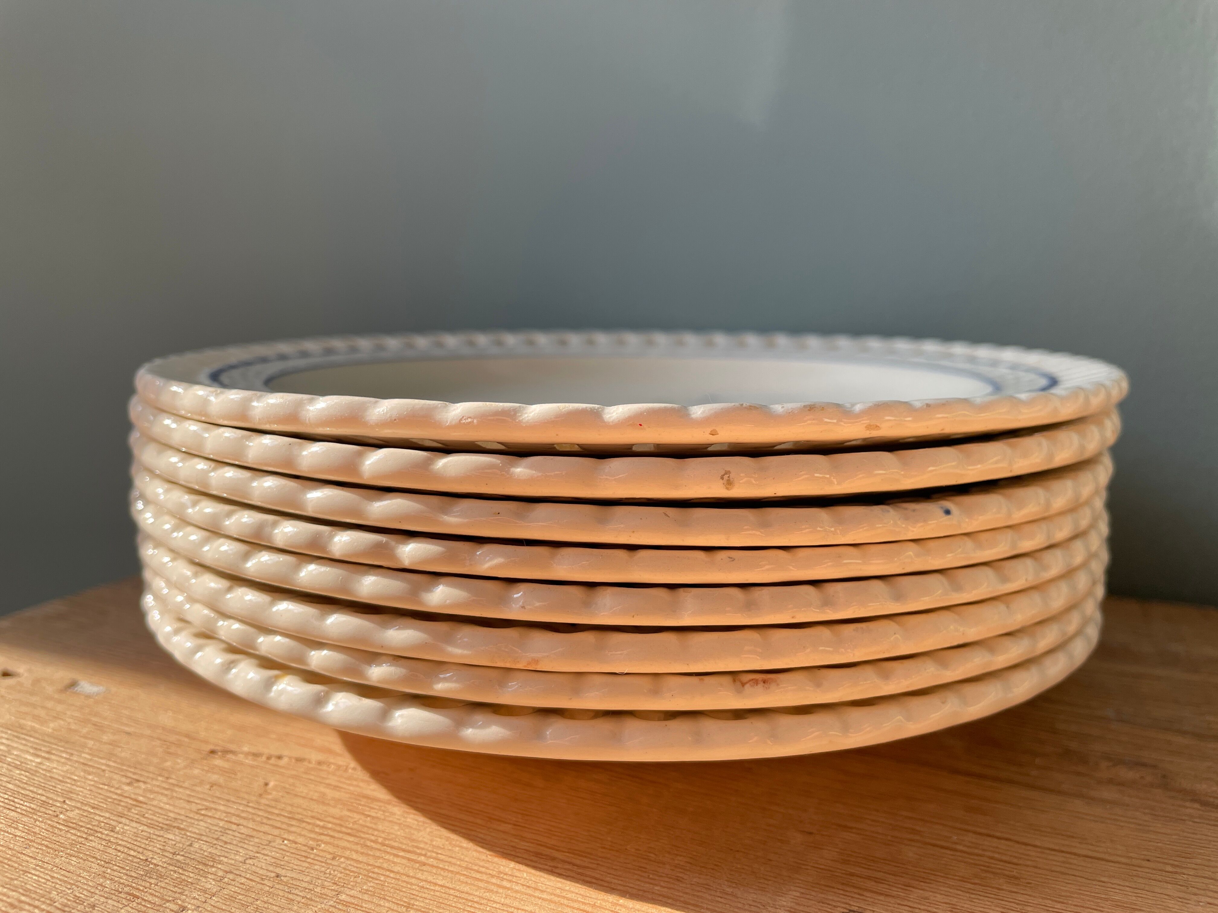 Set of 8 small plates Niderviller décor at Barbeau