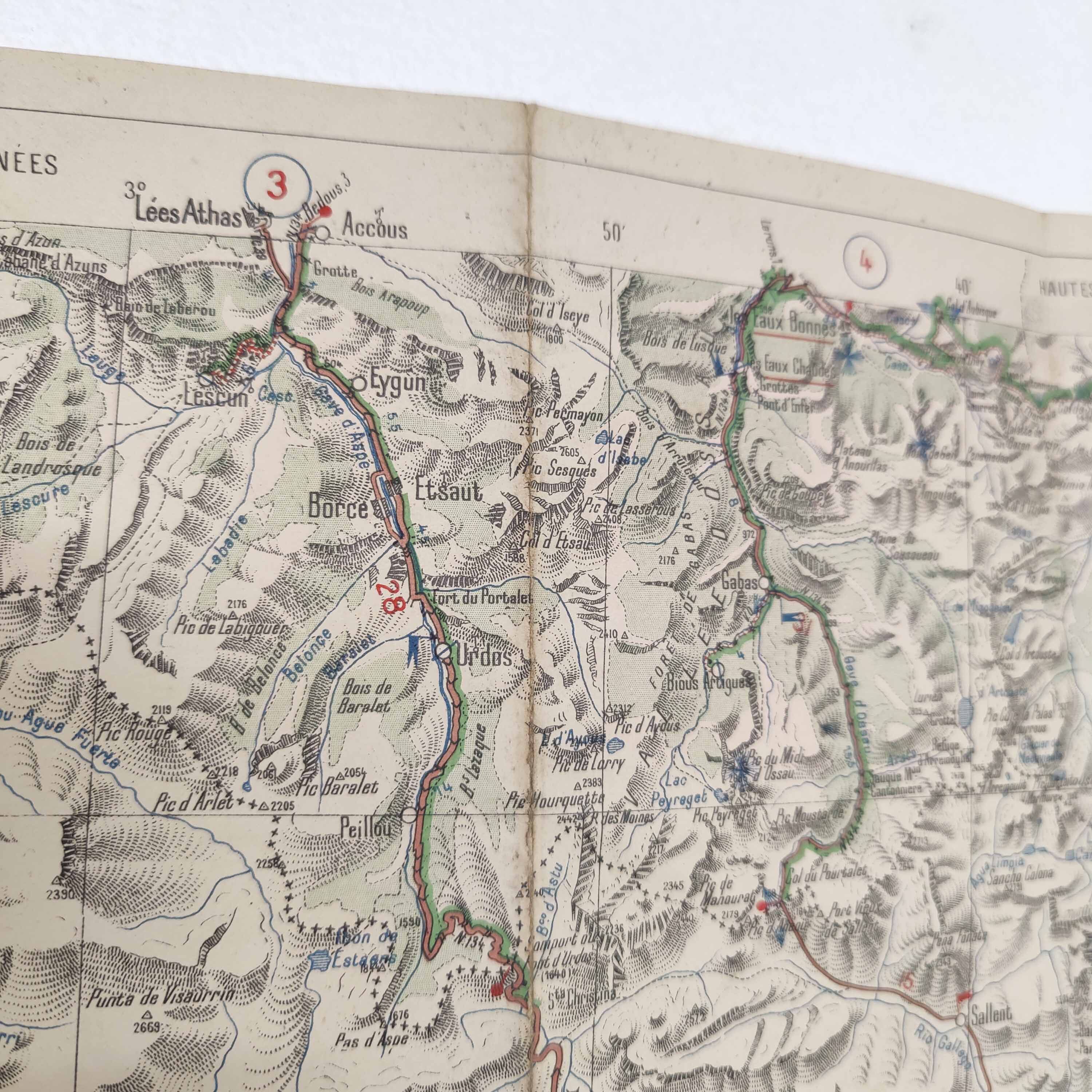 Michelin map Haute-Garonne Pyrenees and Navarre 1920