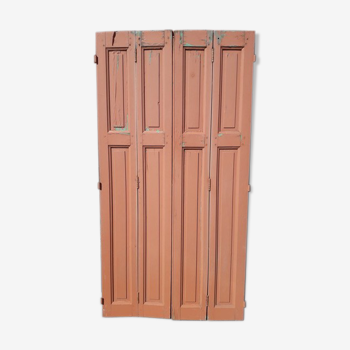 Lot shutters / doors / 4 elements solid wood patinated ep 1940 - 172cm