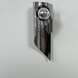 Pair of vintage wall lights, chrome metal, France, 1970.