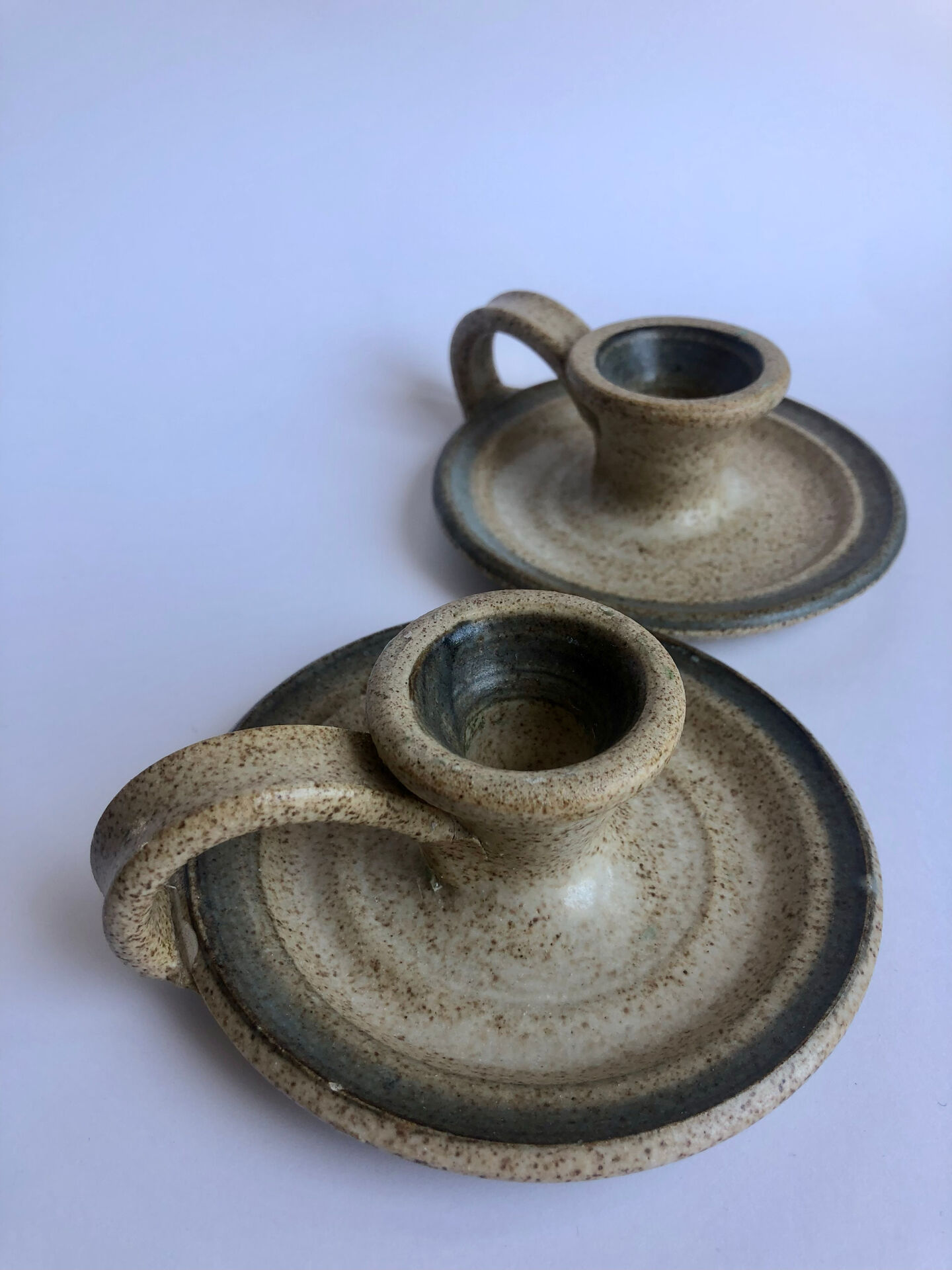 Handcrafted stoneware candle holders