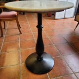Bistro table base cast iron marble top