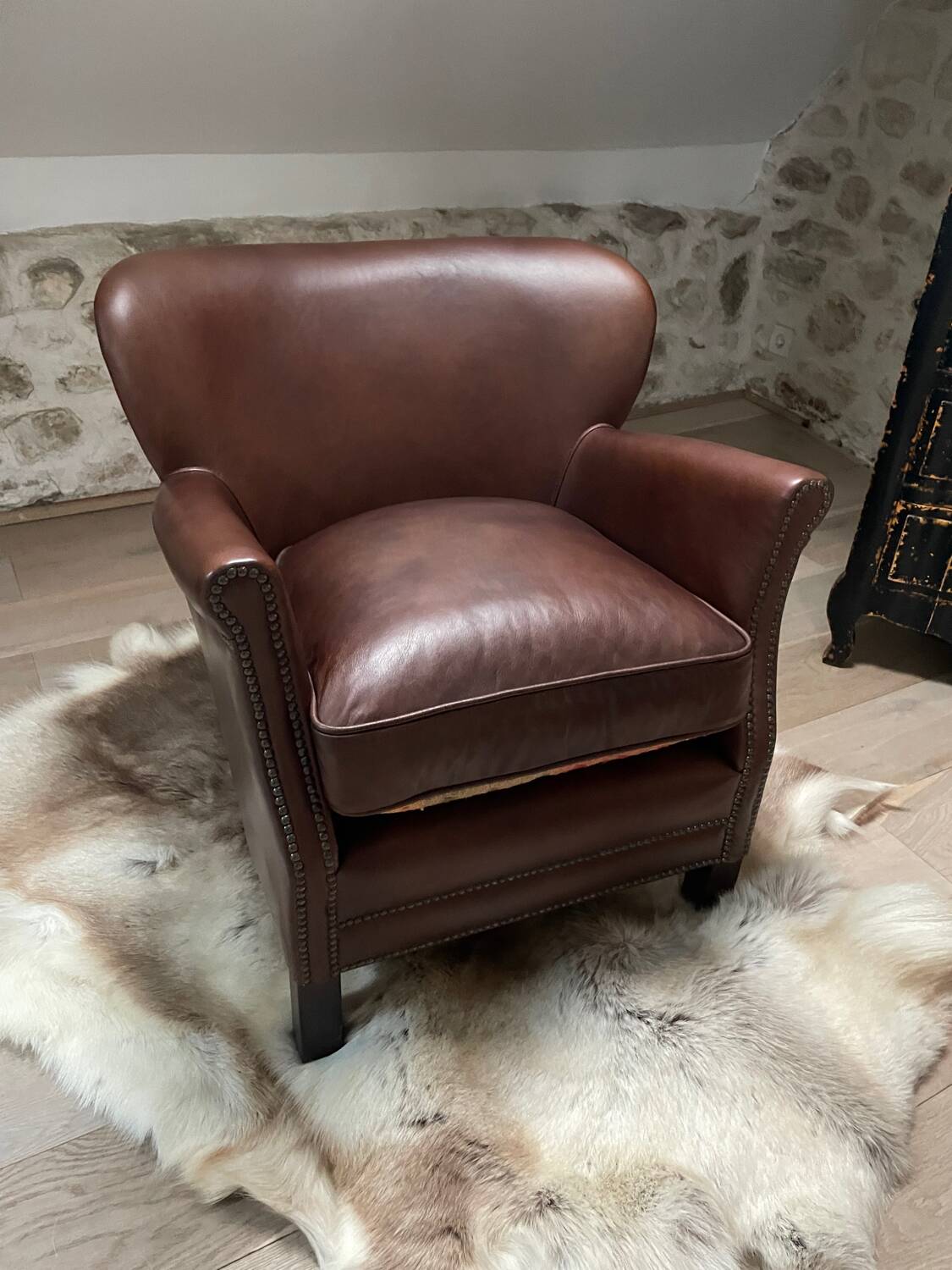 Fauteuil club en cuir