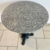Table bistrot en granit et fonte de fer noire