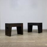 Pair Of Stools Bossche School By Dom Hans Van Der Laan & Jan De Jong, 1970s