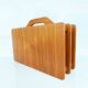 Vintage solid teak wood magazine rack Scandinavian 1960s