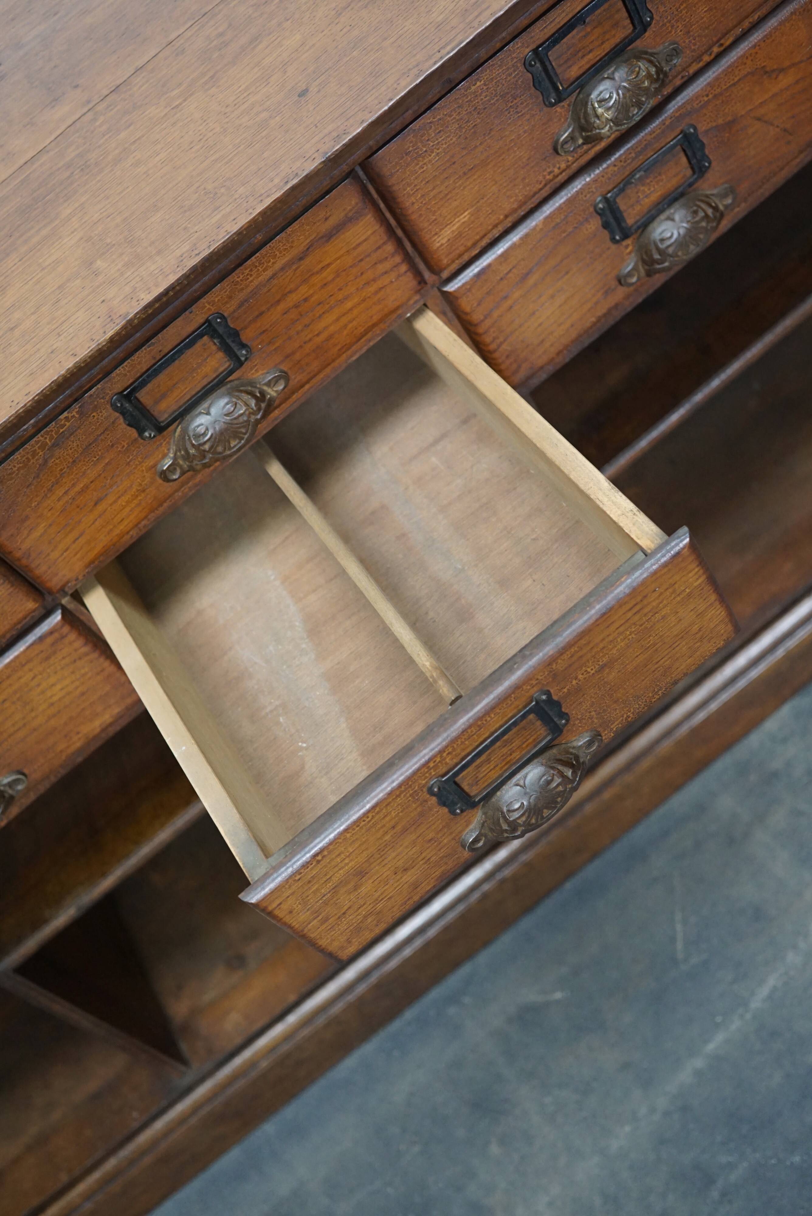 French oak late XIXth century general store shop / display cabinet