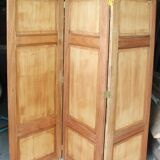 Screen 3 panels solid wood restored