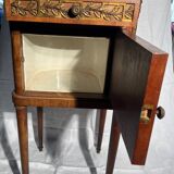 Marquetry bedside table
