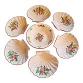 lot of 6 scallop shells faience KG de Lunéville model Pink street lamp