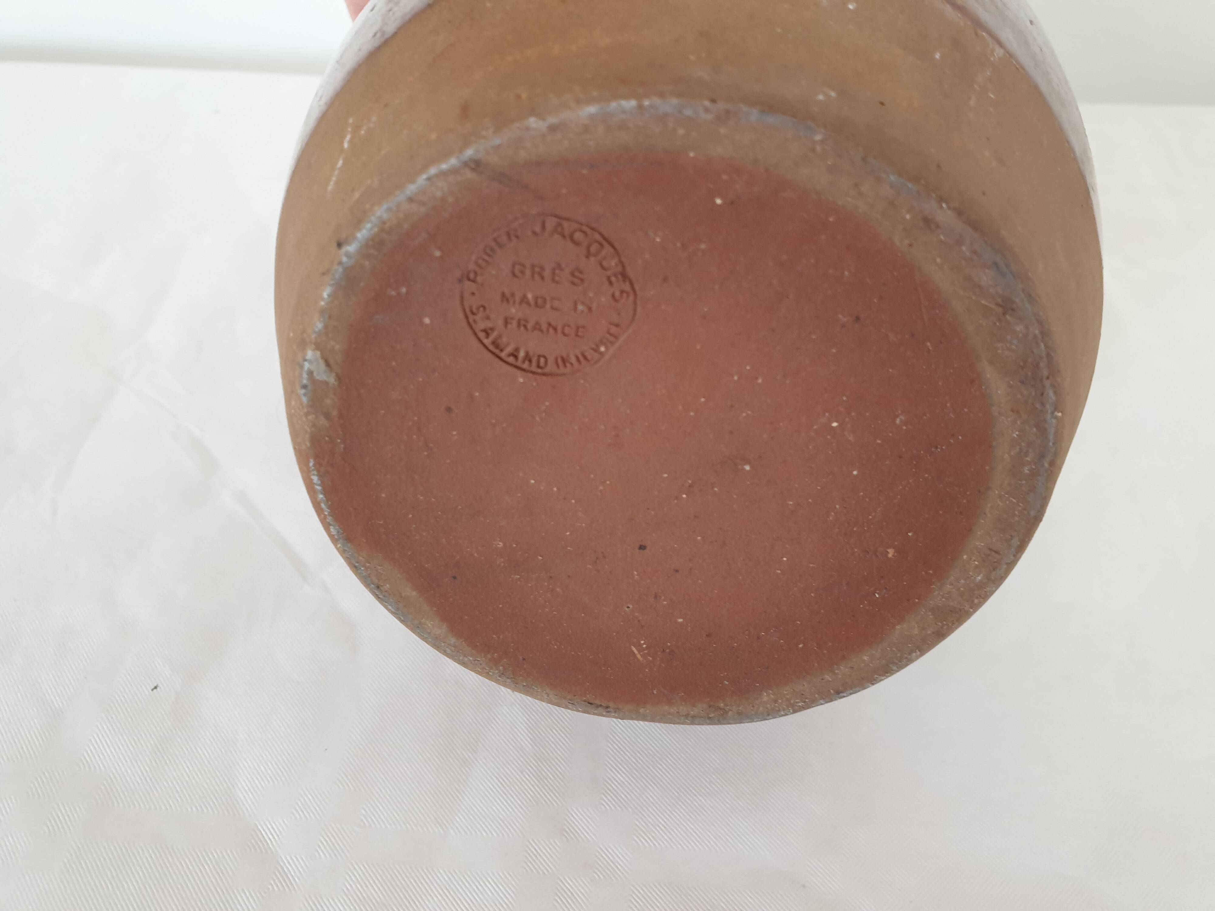 Ceramic pitcher signed Roger Jacques (Saint Amand)