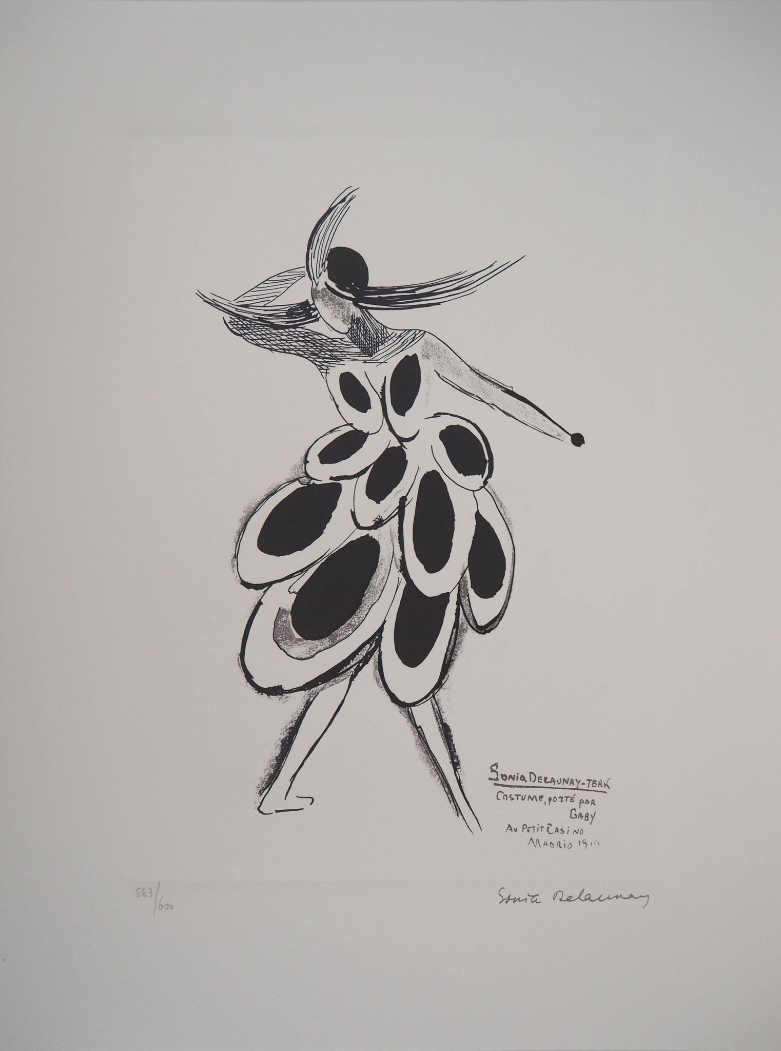Sonia delaunay : robe espagnole - lithographie signée