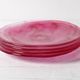 Set of 4 Kosta Boda 'Mine' Glass Dessert Plates / Ulrica Hydman Vallien