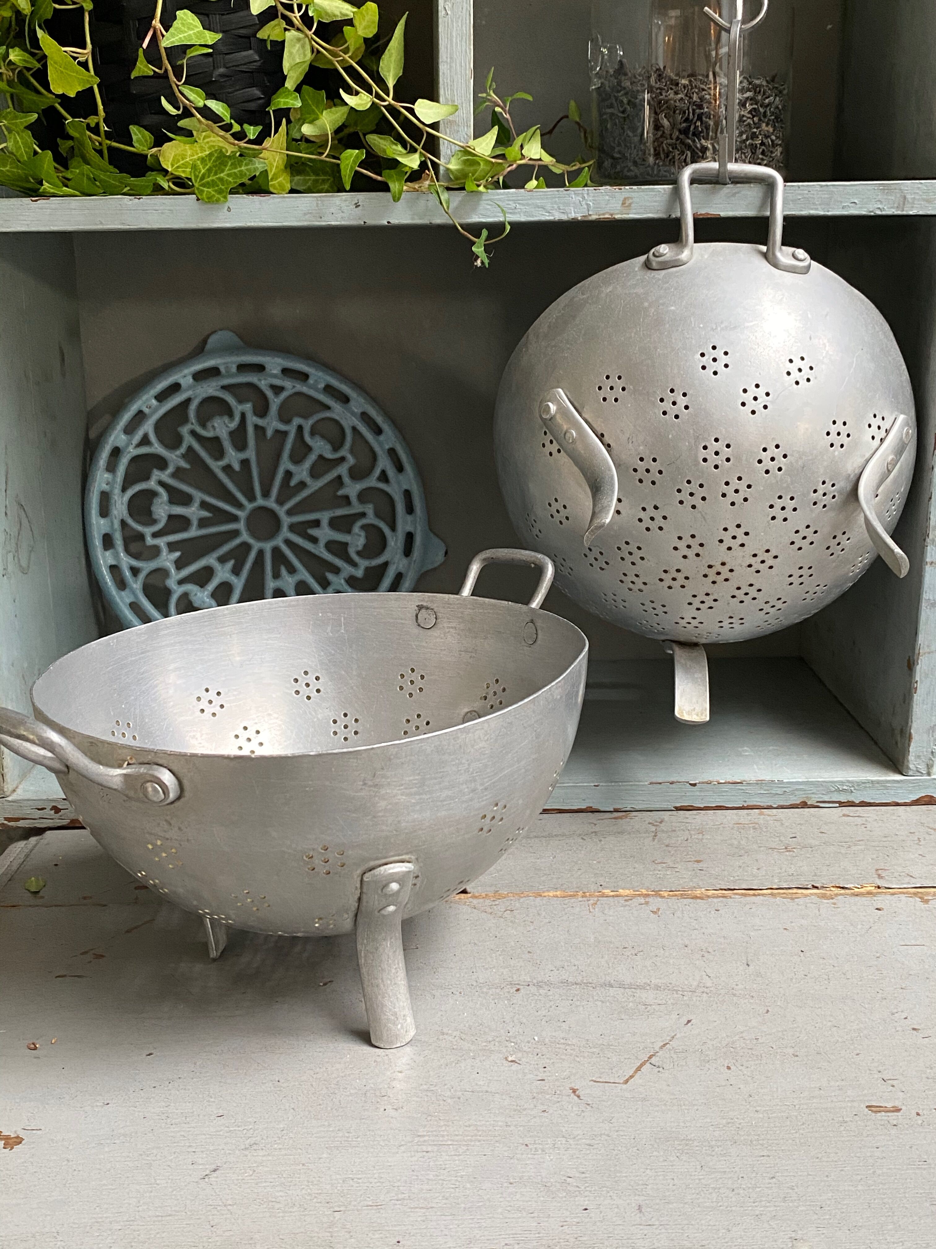 Vintage aluminum strainer
