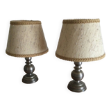 Pewter base table lamps