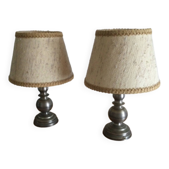 Pewter base table lamps