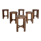 Set of 6 wooden stools