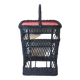 Mini bar or portable bottle holder in black rattan