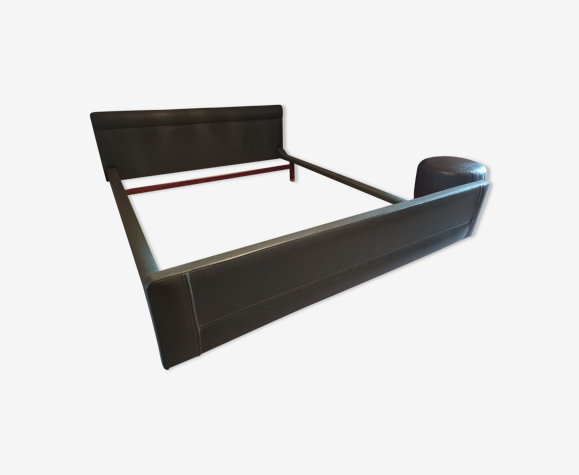 Cadre de lit double avec tabouret