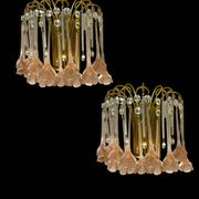 Pink Murano Glass Flower Sconces 1970’s