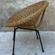 Pair of rattan armchairs from the 1950s.