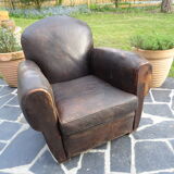 30s leather club armchair