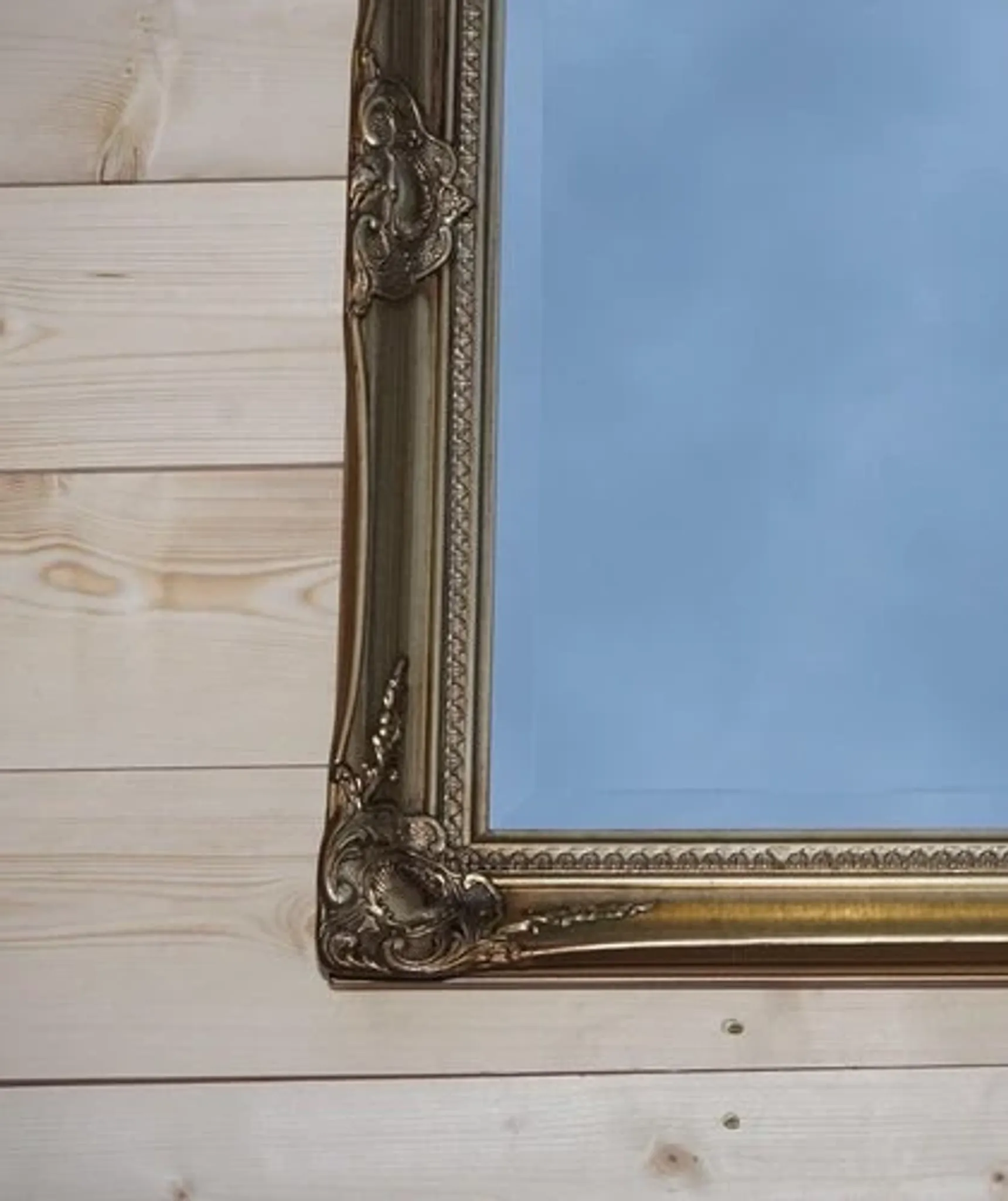 Large Bevelled Wall Mirror Ornate Vintage