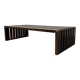 Mid Century Modernist wood and metal Slatted Bench Coffee Table