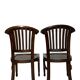 2 chaises coloniales en bois massif, années 1950