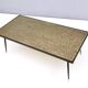 Rectangular Golden Brass and Black Varnished Metal Coffee Table by G.Urs