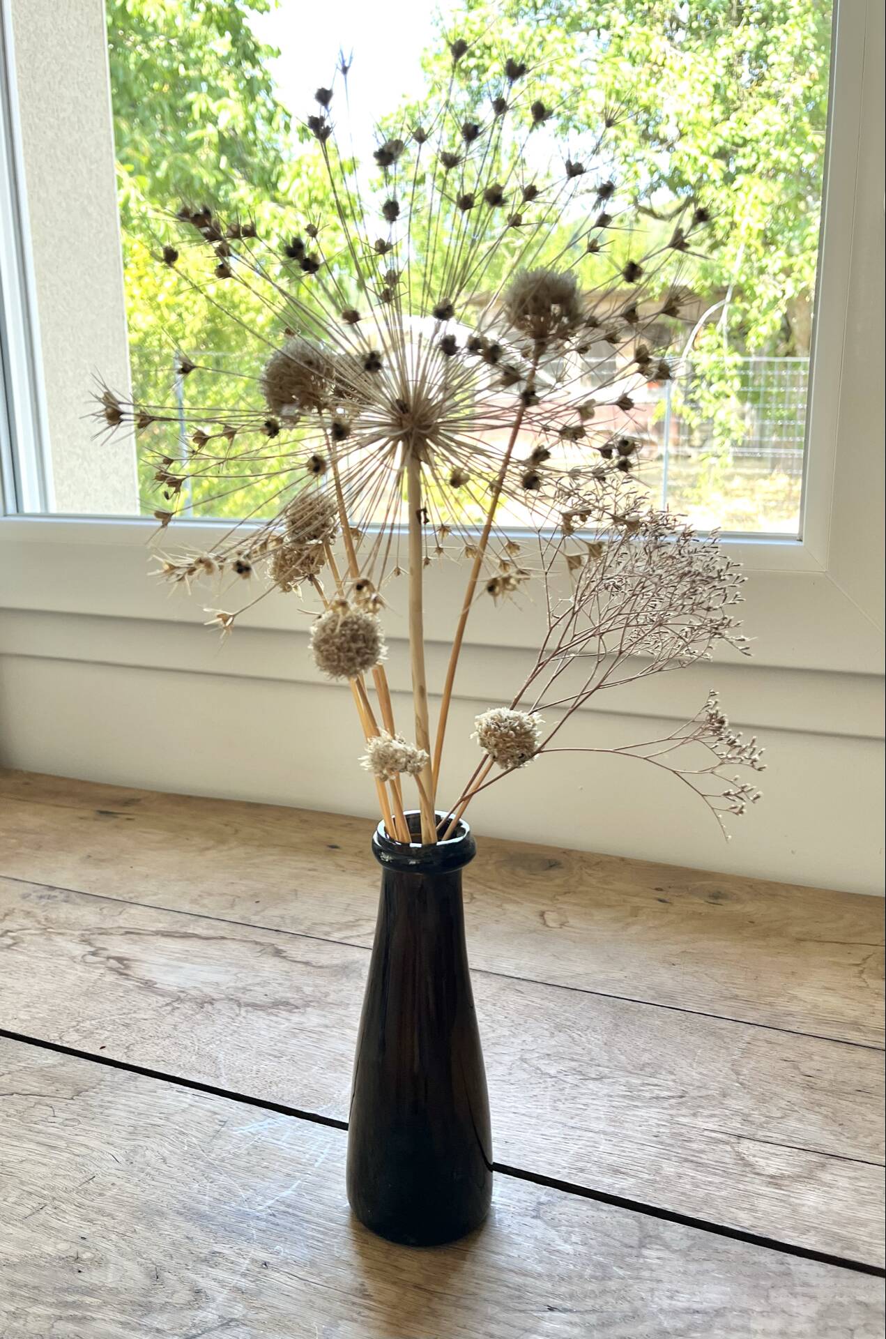 Antique amber glass vase