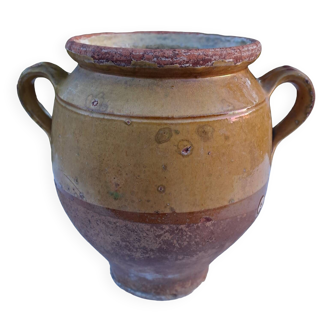 Pot à graisse vernissé jaune XIX ème Sud-ouest