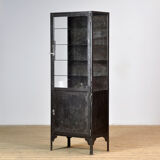 Polished iron medical cabinet, 1930s
