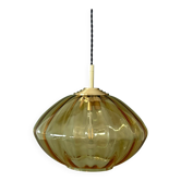 Vintage XL amber glass suspension globe