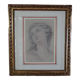 Portrait of a romantic young woman drawing signed circa 1900 47x42 cm SB