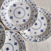 Old Flat plates X6 motif "Royal Copenhagen" in retro earthenware