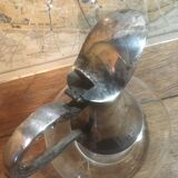 Aiguière en verre et métal argenté