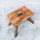 Folk Art Handmade Milk Stool, Late 1800s
