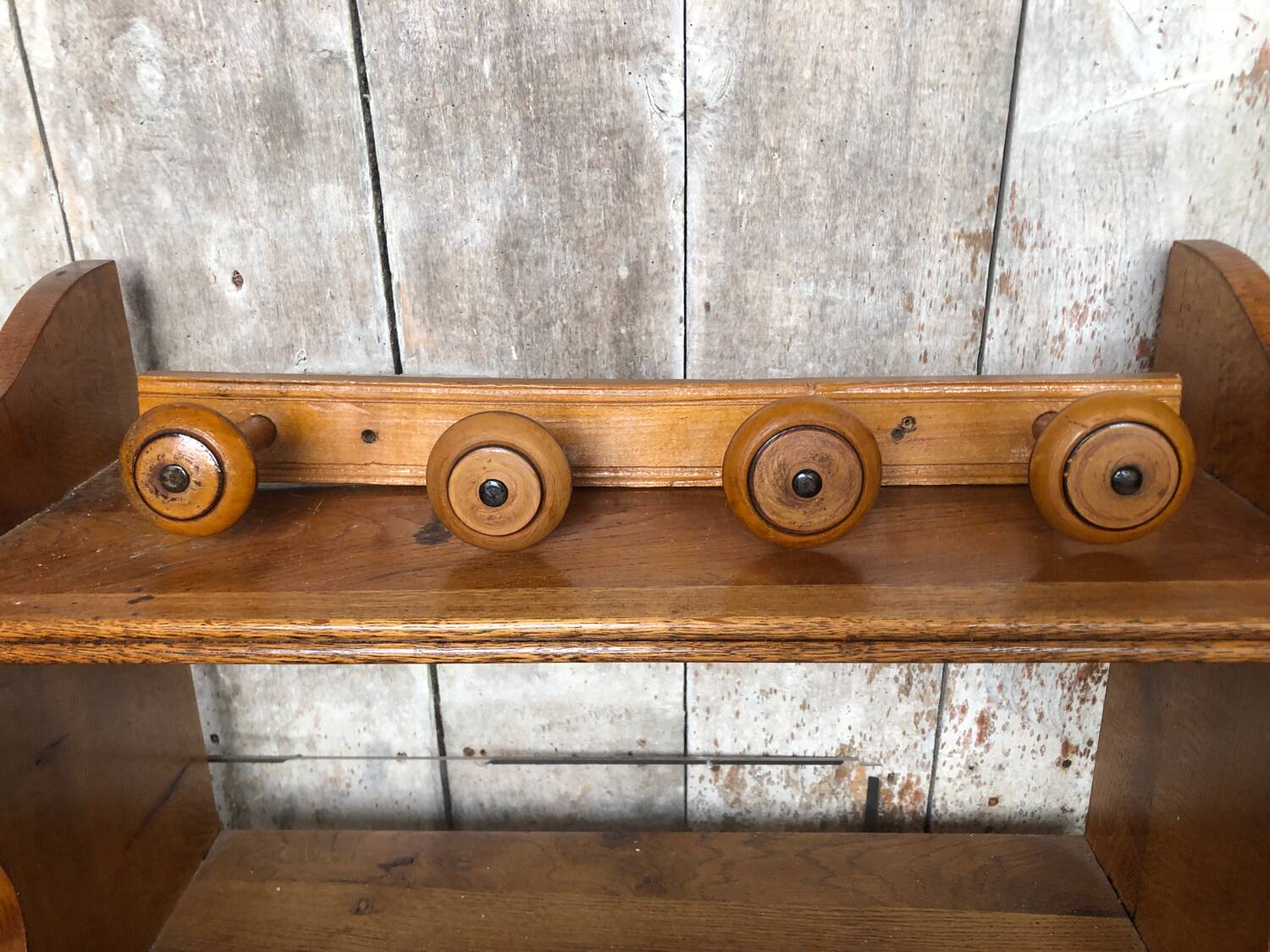 Old turned wooden coat hook