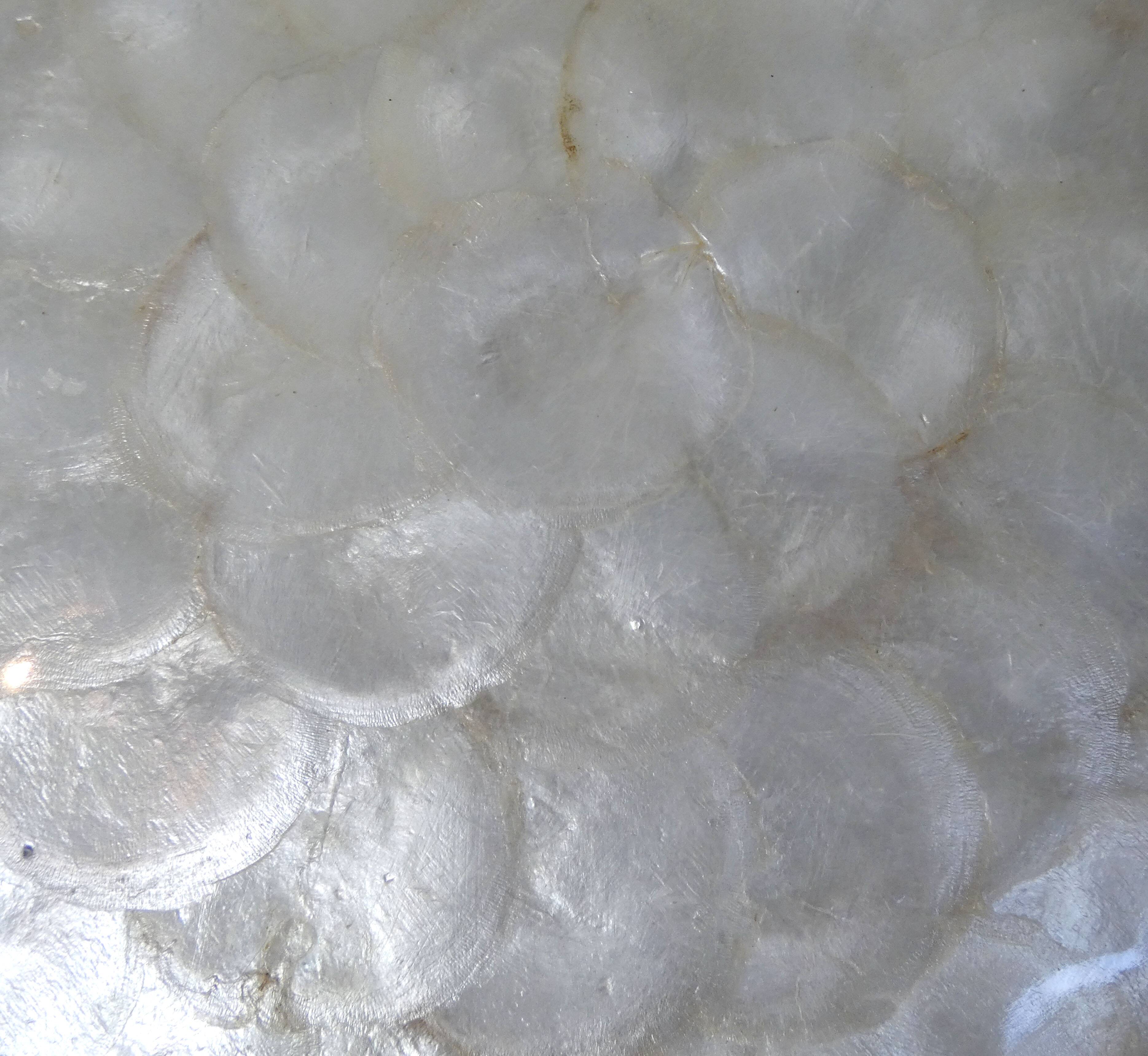 round rattan and mother-of-pearl tray