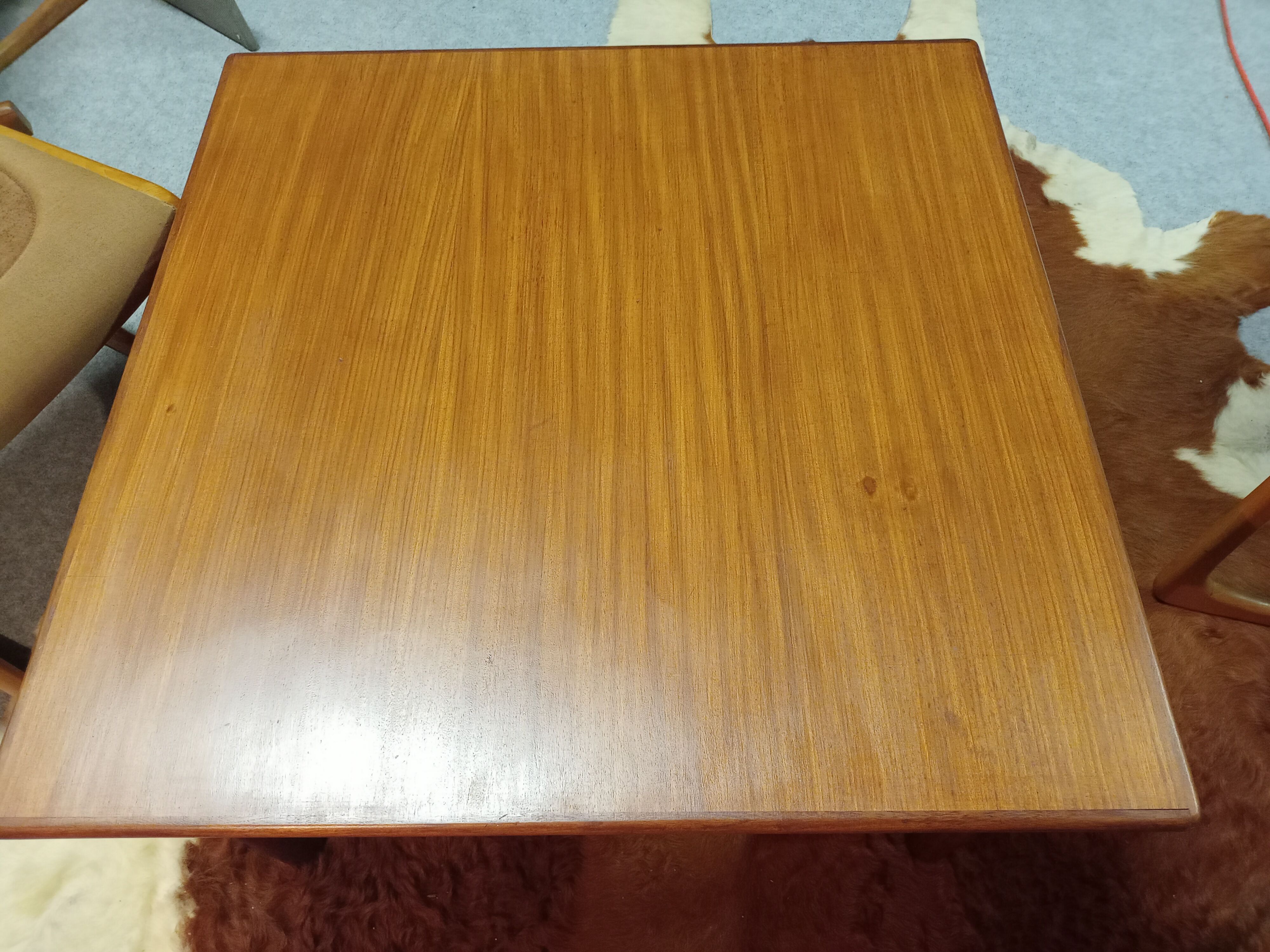 Scandinavian design teak square coffee table