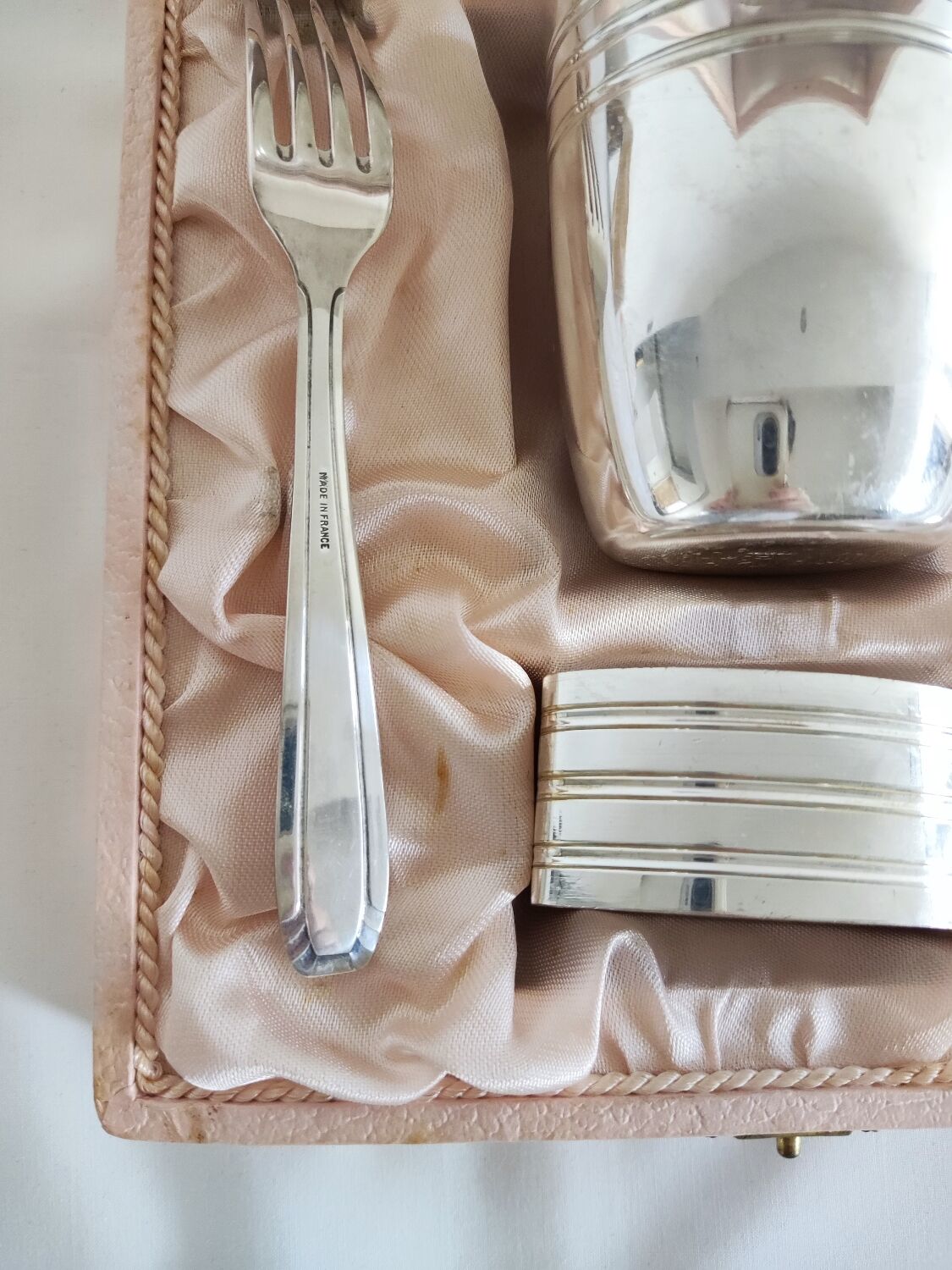 Set of timpani baptism silver metal vintage