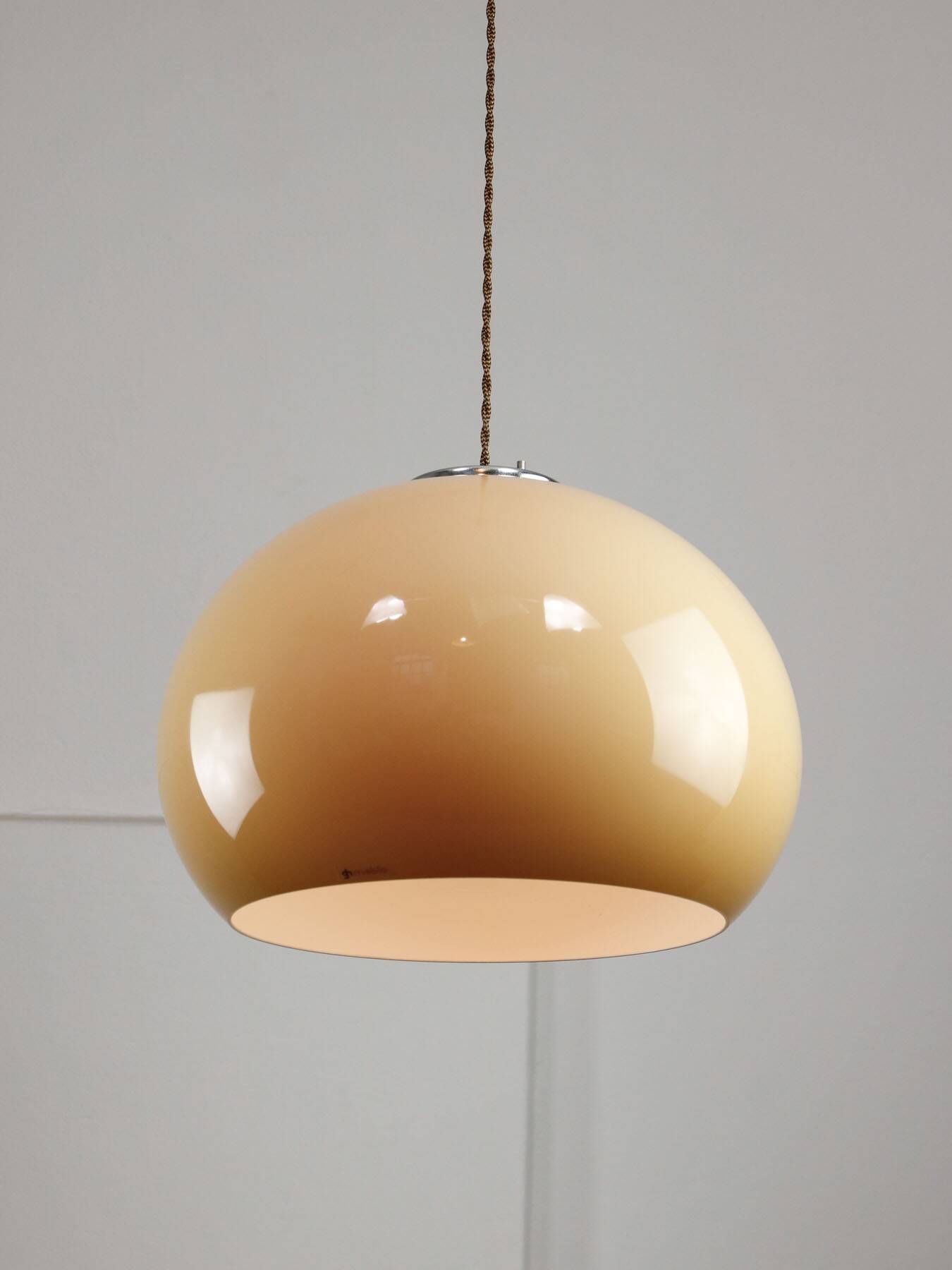 Space Age Brown Jolly Pendant Lamp from Guzzini, 1960s