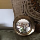 Round brass mirror 19cm