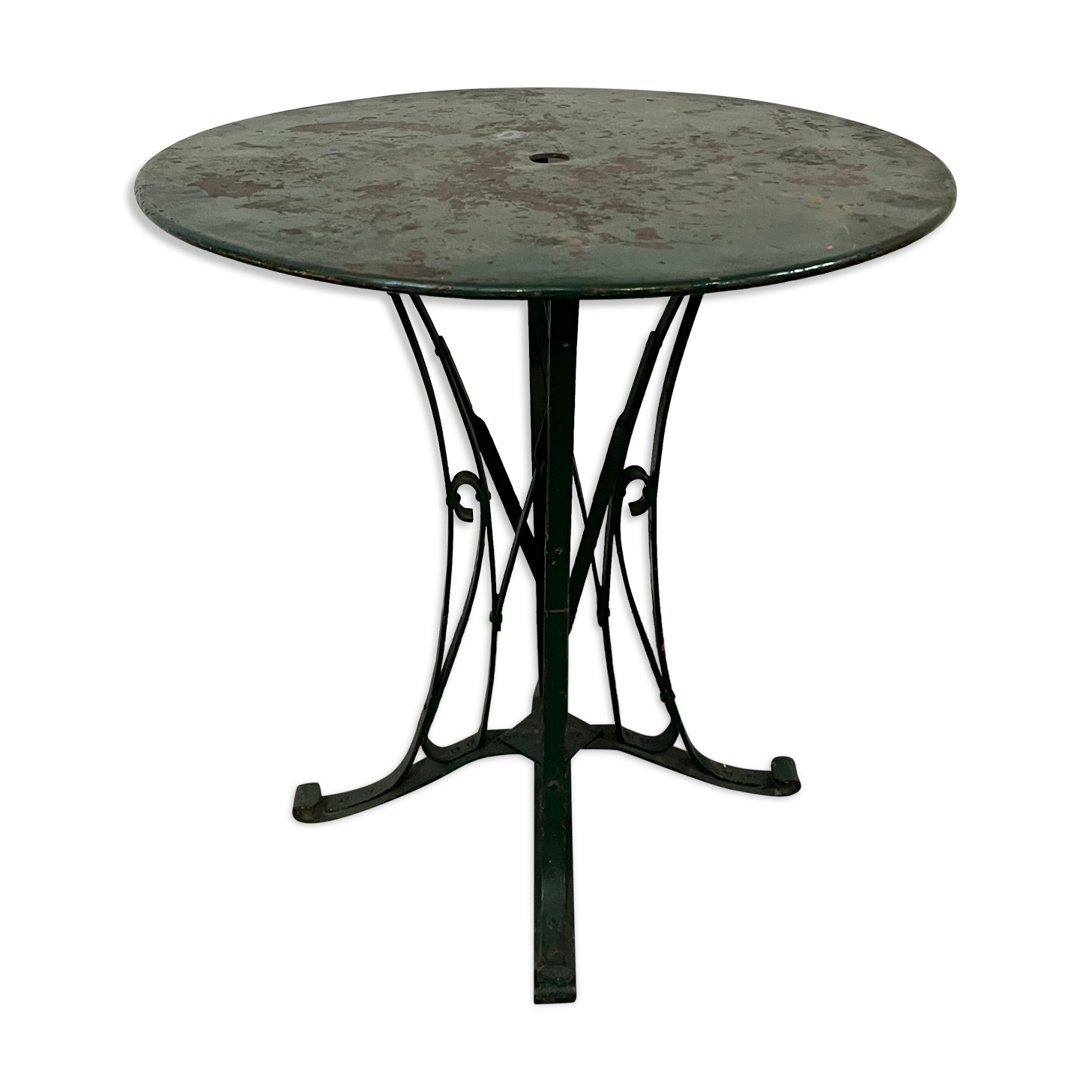 Garden table, wrought iron outdoor pedestal table