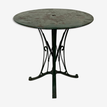 Garden table, wrought iron outdoor pedestal table