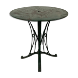 Garden table, wrought iron outdoor pedestal table