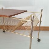 Desserte vintage vinyles laiton
