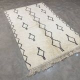 White black berbere wool carpet 153x250cm
